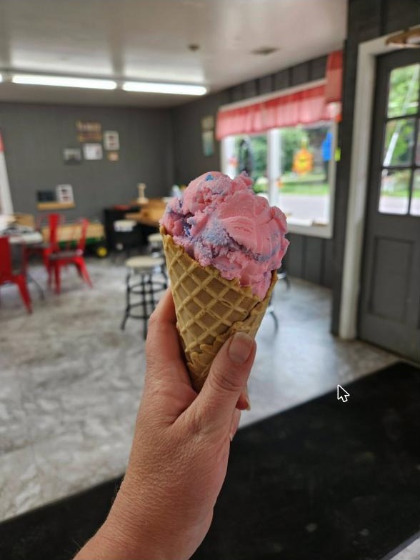 Inside Heinz Freeport General with a scoop of ice cream